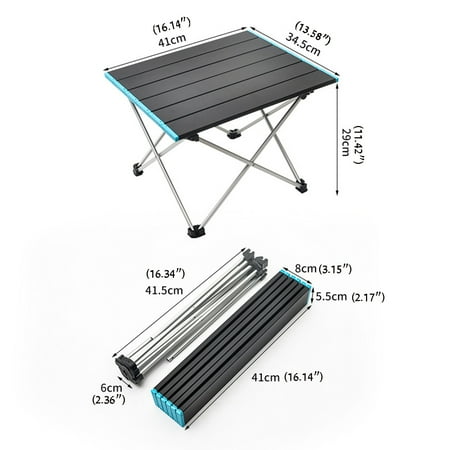 Camp Furniture for Camping Portable Camping Table With Aluminum Table Top Beach Cutting Useful For Dining Cooking With Burner Easy To Clean for Outd Hard-Topped Folding Table In A Bag For Picnic